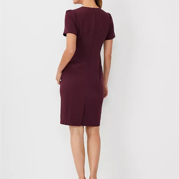 Ann Taylor Chain Belted Sheath dress. Plum size 0 NWT - Picture 3 of 8
